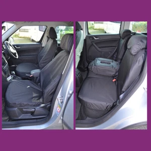 Skoda Yeti 2009-2017 Tailored Waterproof Front and Rear Black Car Seat Covers - Picture 1 of 4