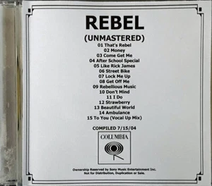 REBEL - UNMASTERED - COLUMBIA CD - 7/15/04 - PROMO COPY - Picture 1 of 1
