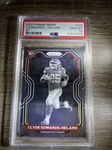 PSA 10 2020 Panini Prizm Football #328 Clyde Edwards-Helaire ROOKIE NEGATIVE SP