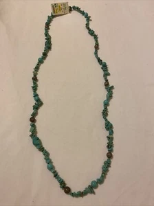 Neu Neu mit Etikett Stein Mart Türkis Perlen Muschel Halskette 19" lang Modeschmuck - Bild 1 von 6