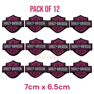 12 pcs Harley Davidson Motorcycle Biker Patches pink , Iron On/Sew On Free Ship - Picture 1 of 7