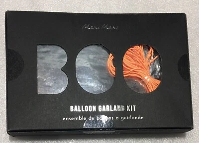 Meri Meri BOO 10 ft Foil Balloon Garland Kit Honeycomb Pinwheel Halloween NEW - Image 1 of 2