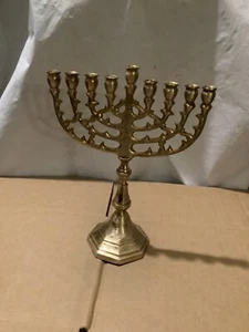 Vintage Messing Menora Chanukka jüdisches Judentum Judaica Chanukka 8" Zoll - Bild 1 von 6