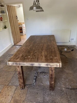 Farmhouse Style Rustic Dining Table - Image 1 of 2
