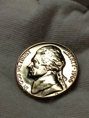 1966 Jefferson Nickel Gem++ BU SMS  Stunning Strike J/577 - Image 1 of 4