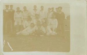 Group Photo of Early 20th Century Sailors RPPC Postcard - Picture 1 of 2
