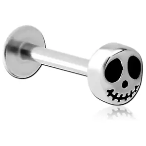 Piercing TRAGUS Labretstecker Smiley Skull Totenkopf Ohrstecker Lippe Wange Ohr - Bild 1 von 3