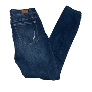 Judy Blue Skinny Fit Denim Jeans Button Fly Distressed Stretch sz 7 / 28 - Picture 1 of 8