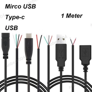 2/4 core 1meter Micro USB Type A Male Female Type-C Adapter Repair Welding Wire - Picture 1 of 19