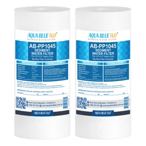 2X AQUA BLUE H2O 10"X4.5" POLYSPUN SEDIMENT CARTRIDGE 5 MIC WATER FILTER - Picture 1 of 4