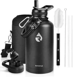 Large Flask Insulated Water Bottle 64 Oz Wall Vacuum Stainless Steel Leak ProofH - Picture 1 of 6
