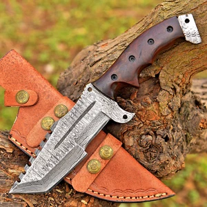 Full Tang Hunting Tracker Knife / Hand Forged Damascus Steel Tanto Blade 2908 - Picture 1 of 4