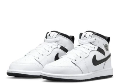 Nike Air Jordan 1 Mid TD Zapatos Blanco Negro DQ8435-132 Niño Pequeño NUEVO Foto 1 de 4