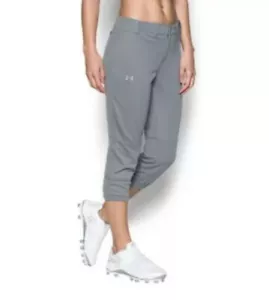 NEW Under Armour Strike Zone Fitted Cropped Gray Softball Pant Jogger - XL - NWT - Picture 1 of 7