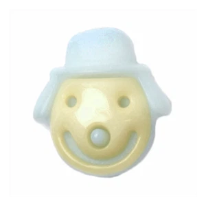 ABC Buttons 16mm Smiley Face Clown Button Shank Nylon 26 Lignes - Picture 1 of 1