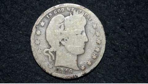 1916 p Barber Quarter * 90% Silver ** GOOD Bargain ** FREE SHIPPING Cover