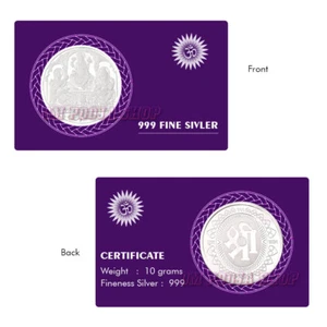 Laxmi, Ganesh & Saraswati Pure Silver Coin 32 mm Diwali Puja Sikka for Wallet - Picture 1 of 1