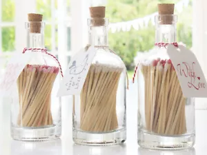 LUXUS LANGE STREICHHÖLZER FEUERZEUG GLASFLASCHE HERZ LIEBE VALENTINSTAG DEKOR ZUHAUSE - Bild 1 von 23