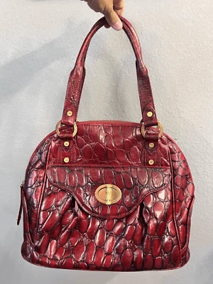 Bolso de hombro Elaine Turner rojo cocodrilo en relieve de cuero genuino Foto 1 de 4