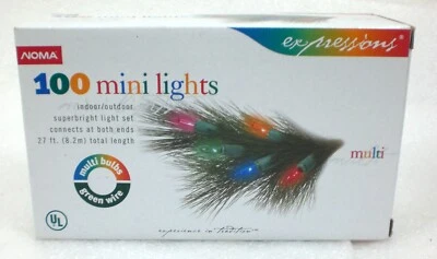 NOMA 100-Ct Multicolor Christmas Light Set Mini Lights Superbright 31.5" Long - Image 1 of 4