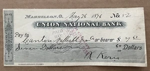Vintage 1896 MASSILLON OH Unione Banca Nazionale KERN COAL Canton Ferro Malleabile Co - Foto 1 di 5