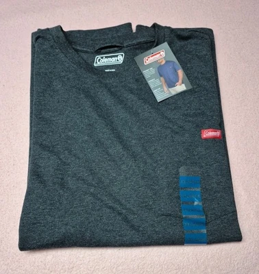 Camiseta Coleman Para Hombre Manga Corta Bolsillo Frontal~Talla XXL~Negro Brezo~NUEVA CON ETIQUETAS Foto 1 de 4