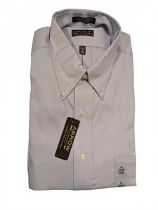 Camicia elegante Arrow Fairfield blu antirughe con bottoni uomo grande 16 34/35 - Foto 1 di 4