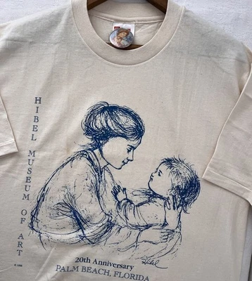 Vintage 90’s Hibel Museum Of Art Edna T-Shirt New Old Stock Palm Beach 1996 LG - Image 1 of 4