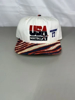 Gorra ajustable vintage 1992 baloncesto EE. UU. Chris Mullin #17 Warriors AJD Foto 1 de 4