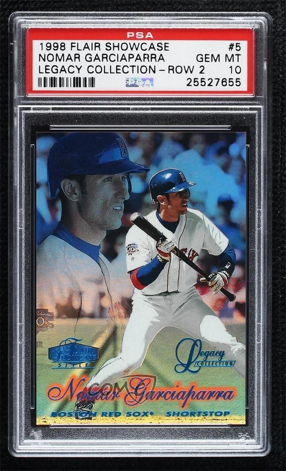 1998 Flair Showcase Row 2 Legacy Collection /100 Nomar Garciaparra PSA 10 GEM MT - Image 1 of 2