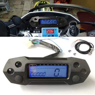 Velocímetro digital LCD para moto scooter 12V odémetro tacómetro con sensor Foto 1 de 4
