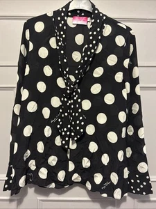 Natasha Zinko marineblau gepunktete Seidenbluse Größe 10 High-End-Designer - Bild 1 von 5