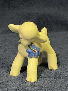 Vintage 1940s Cute Little Lamb Named Jerry DeLee California Porcelain 3”x 3” - Picture 1 of 6