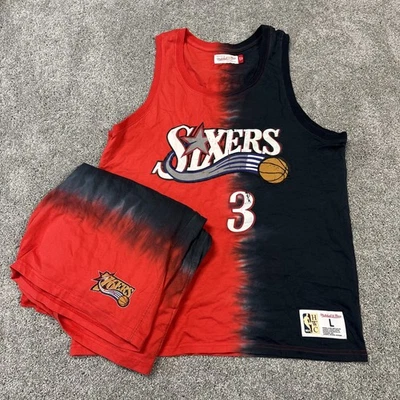 Mitchell & Ness Allen Iverson Jersey & Shorts Philadelphia 76ers (L)  Tie Dye - Image 1 of 4