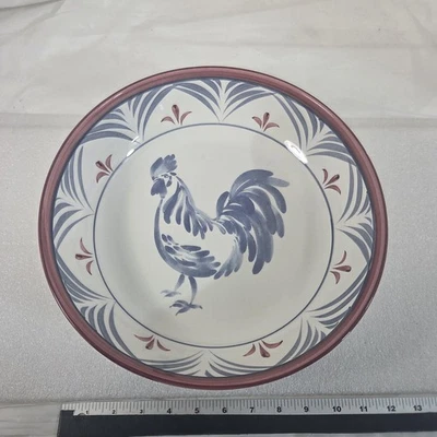 Williams Sonoma Gallo Servir Cuenco Portugal Pintado a Mano Cerámica Cocina Grande Foto 1 de 4