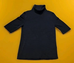 COS Collezione Stile Maglione Donna Nero Girocollo Manica 3/4 Elegante Rayon - Foto 1 di 6