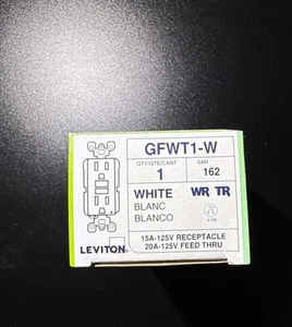 Leviton GFWT1-W Self-Test SmartlockPro GFCI Receptacle - White 15A 125V - Picture 1 of 3