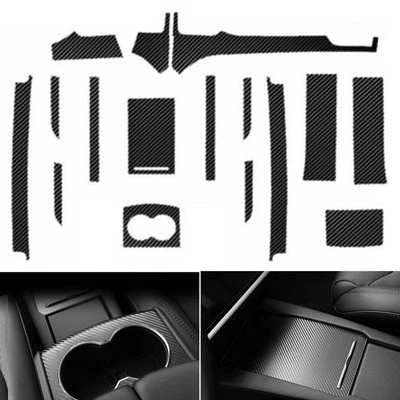 Para Tesla Para Modelo X/S Fibra de Carbono Consola Central Envoltura Vinilo Adhesivo Borde Nuevo Foto 1 de 4