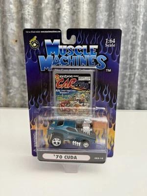 * Nuevas máquinas musculares CARtoons diecast 1:64 verde azulado Plymouth 70 CUDA (E3) Foto 1 de 4