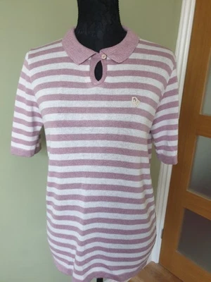 Vintage Christian DIor Jumper Size 12 Lilac Stripe - Image 1 of 4