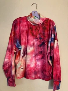 UK IMPORT Neu mit Etikett Markenlos Stehkragen Glockenärmel Bündchen Batik Top-Größe 2XL - Bild 1 von 9