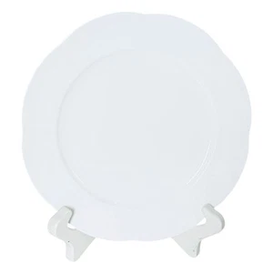 Block WINDSOR BONE piatto piatto da portata bianco in osso marmorizzato Cina smerlato 10 5/8" - Foto 1 di 6