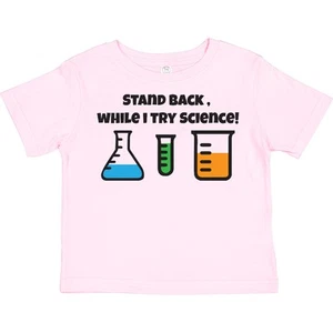 Inktastic Stand Back, While I Try Science! Toddler T-Shirt Beakers Chemistry Kid - Picture 1 of 8