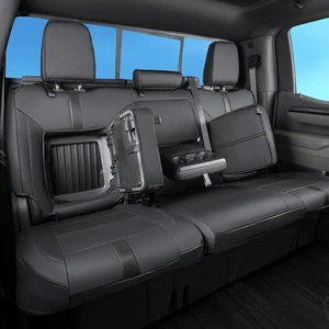 Juego completo de fundas de asiento para Silverado y GMC Sierra (Modelo-A) negras con molduras negras - Imagen 1 de 6