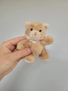 De colección Trudi Gato Gatito Llavero Juguete Suave Peluche Gorro Marrón Blanco - Imagen 1 de 3