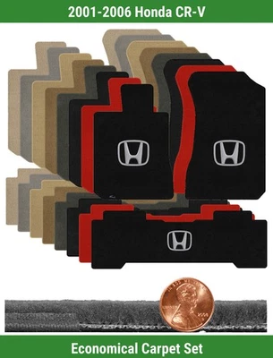 Juego de alfombrillas Velourtex personalizadas para Honda CR-V 2001-2006 con logotipo (3 piezas) #SGP Foto 1 de 4