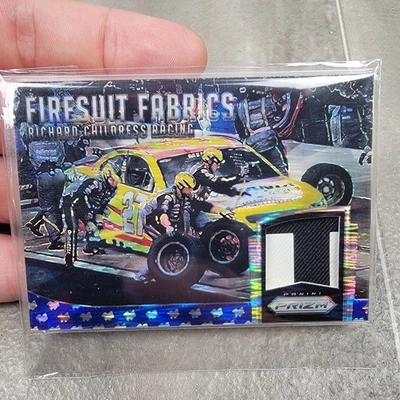 2016 NASCAR Panini Firesuit Fabrics Richard Menard Numbered /75 Blue Race Used  - Image 1 of 3