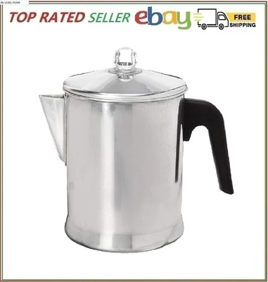 Heavy Duty Stove Top Percolator Coffee Pot Maker Aluminum Steel 9-Cup - Image 1 of 4