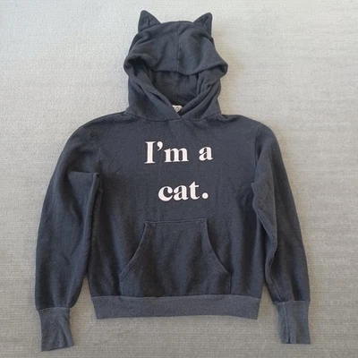 Sudadera con Capucha Wildfox Couture I m a Cat Para Mujer S Gris Jaspeado Orejas de Gato Capucha Ligera Foto 1 de 4