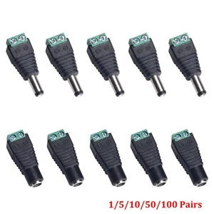 12V DC Male Female Power Balun Connector Cable Adapter Jack Plug for CCTV Lot - Picture 1 of 13